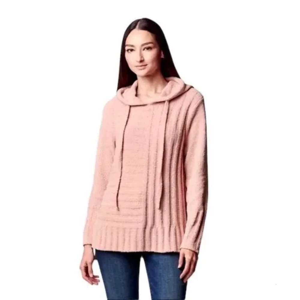 Simply Vera Long Sleeve Pullover‎ Hooded Sweater Soft Pink Size XXL